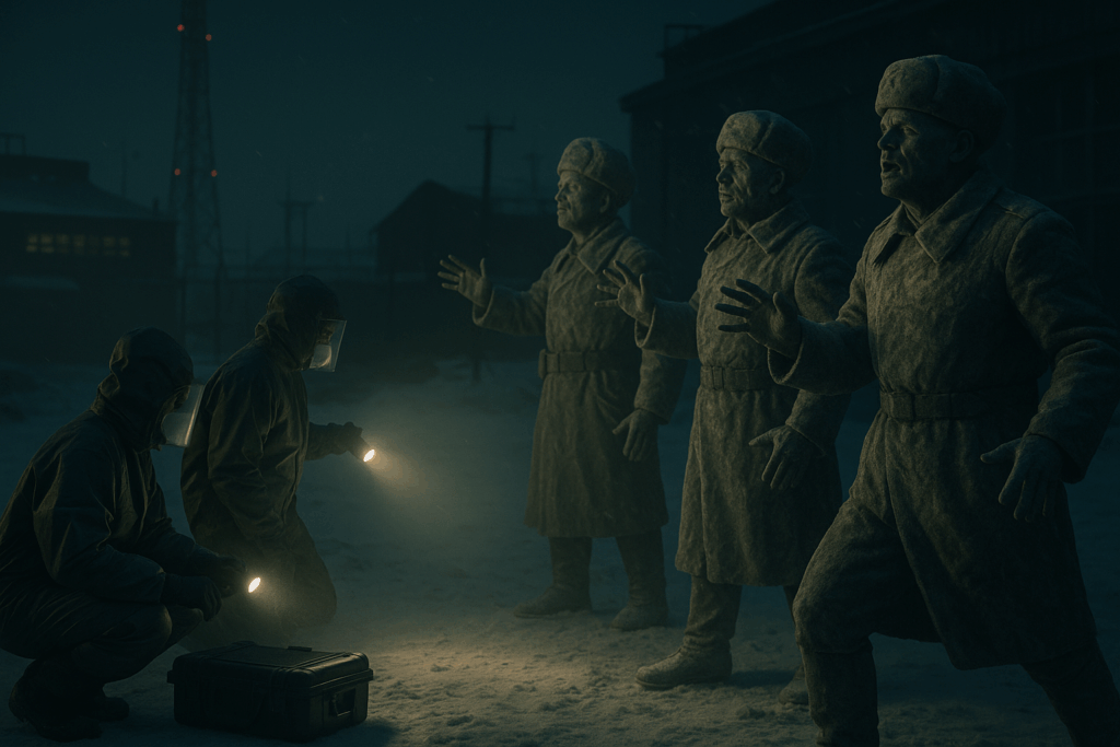 Учёные исследуют окаменевших солдат (Scientists Study Petrified Soldiers)