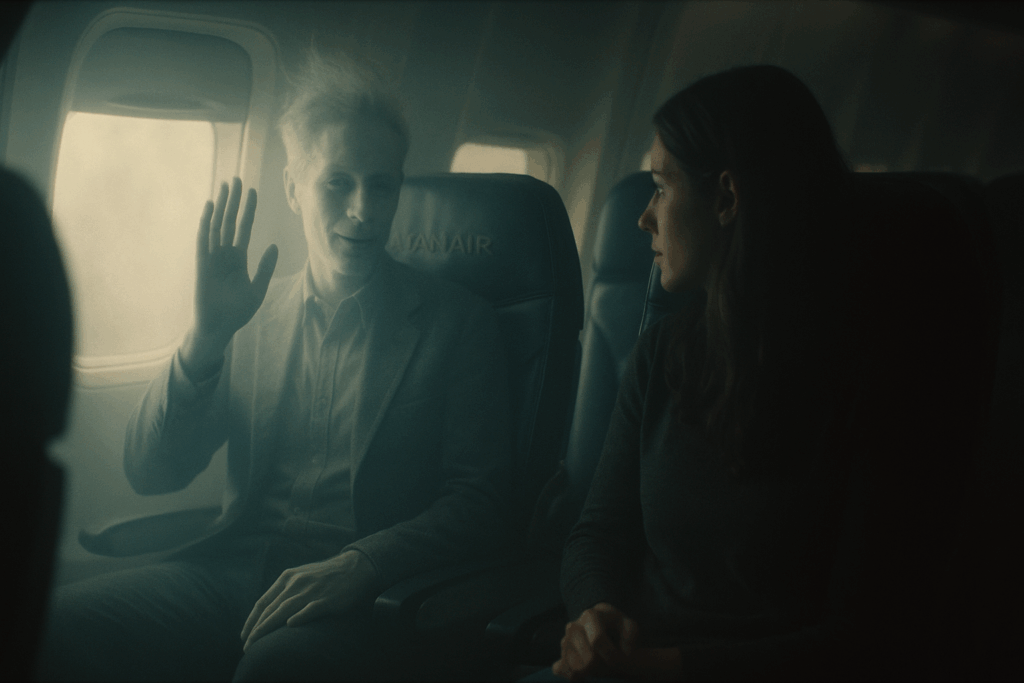 Призрак отдает честь пассажирке в самолёте (Ghost Salutes Passenger Onboard a Plane)