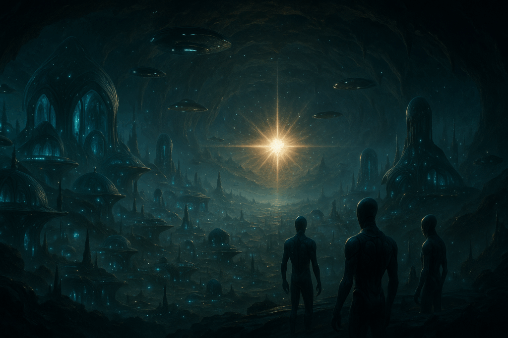 Футуристическая база пришельцев в полом центре Земли (Futuristic Alien Base in Earth’s Hollow Interior)