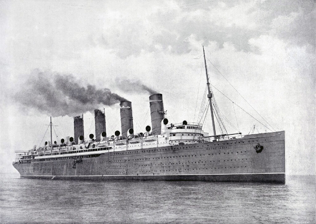 Лайнер RMS Mauretania 1906 года от компании Cunard Line (RMS Mauretania 1906 Ocean Liner by Cunard Line)
