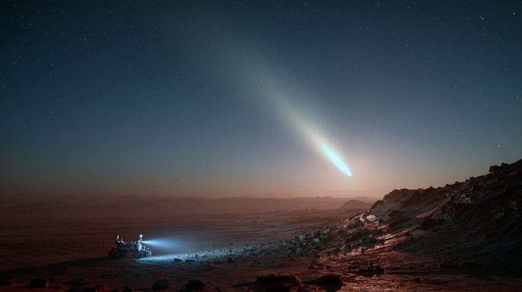 Комета 3I/ATLAS над Марсом (Comet 3I/ATLAS over Mars)