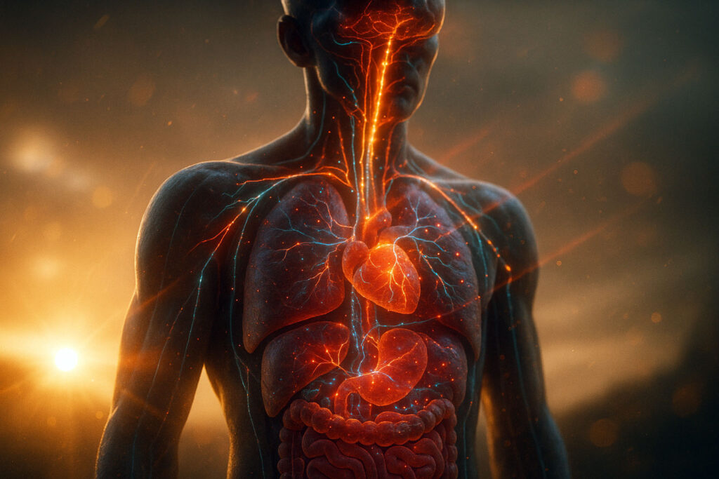 Интероцепция — это внутреннее «шестое чувство», с помощью которого мозг получает сигналы от внутренних органов (Interoception — The Body’s Hidden “Sixth Sense” Through Which the Brain Receives Signals from Internal Organs to Maintain Balance and Regulate Emotions)