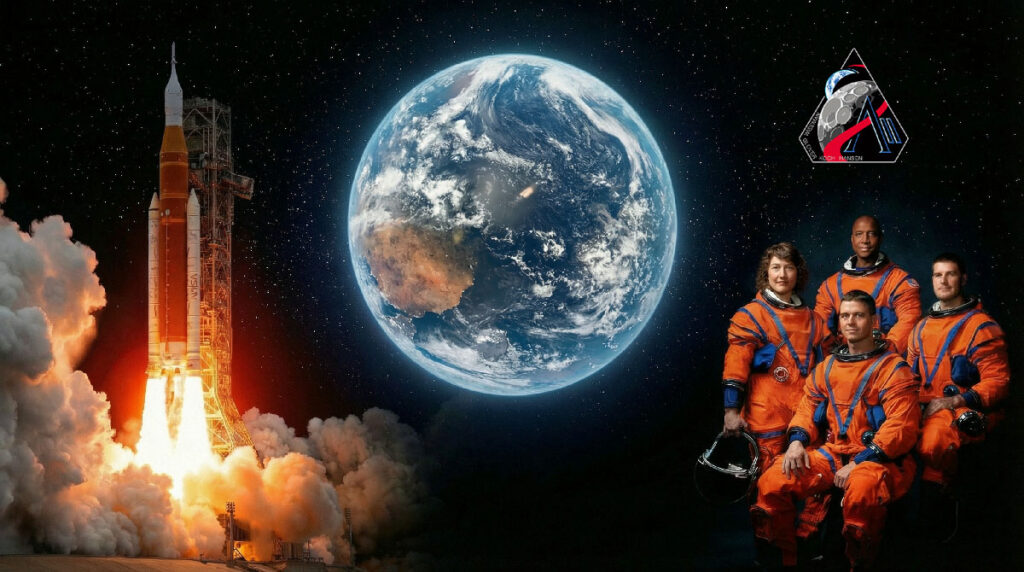 Плакат миссии Artemis II – полёт к Луне (Artemis II Mission Poster – Flight to the Moon)